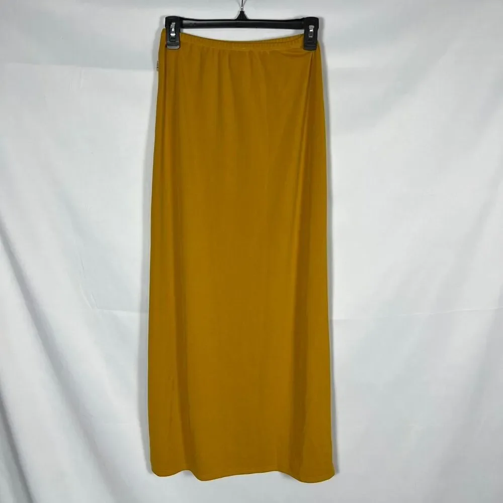 Y2K BABY O VINTAGE MUSTARD YELLOW‎ MAXI SKIRT Small